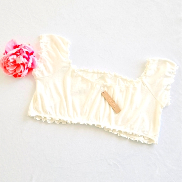 🏷️SKIMS Kim Kardashian Women's 4X Marble Pointelle Logo Crop Top - Picture 6 of 6